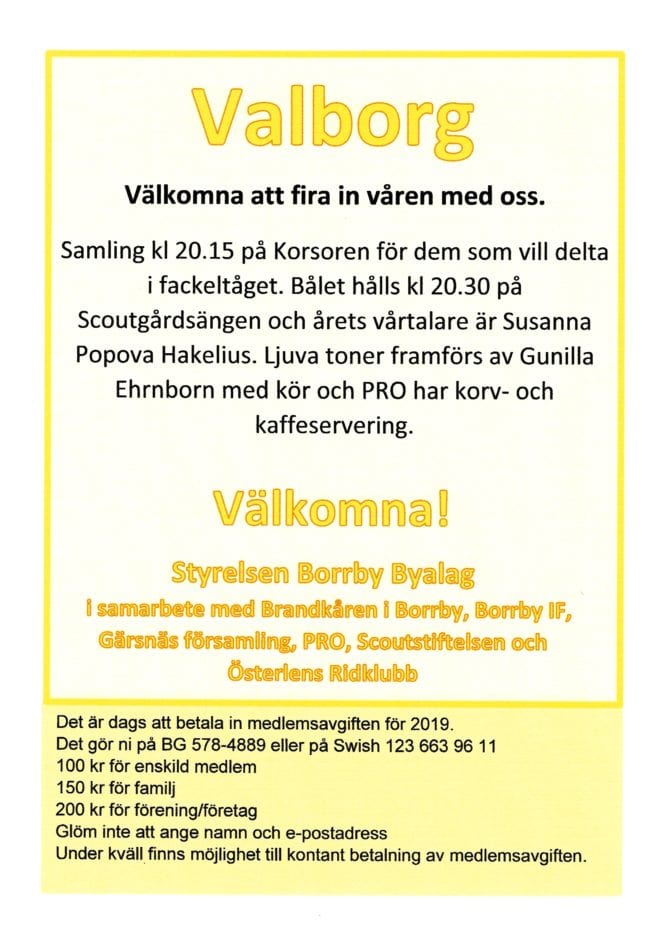 Valborg 2019