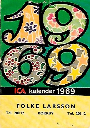 Folke Larsson almanacka 1969, g Gun-Britt Ingemansson 2018